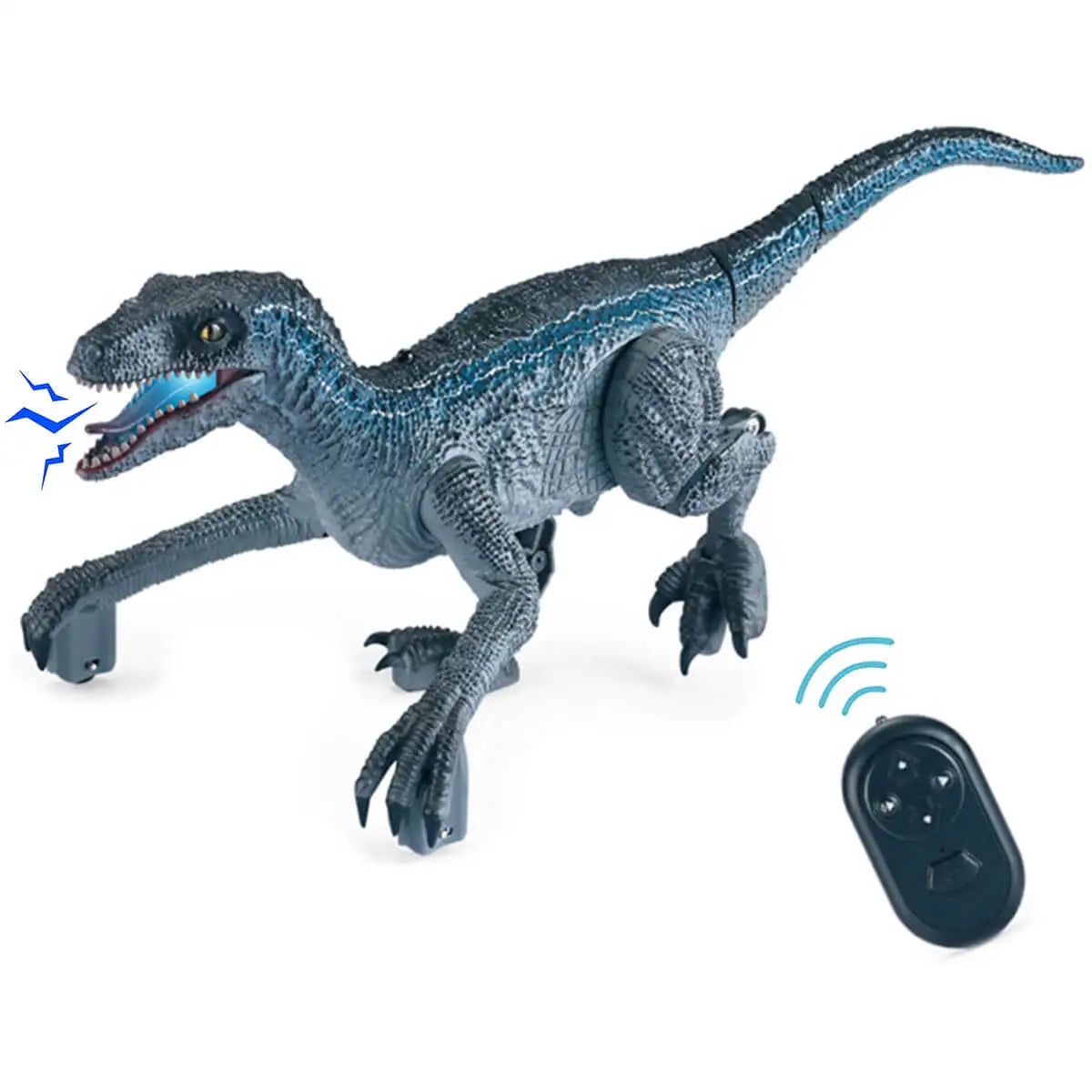 Remote Control Dinosaur Toys Kids RC Electric Walking Jurassic Dinosaur Simulation Velociraptor Toy with LED Light and Roaring