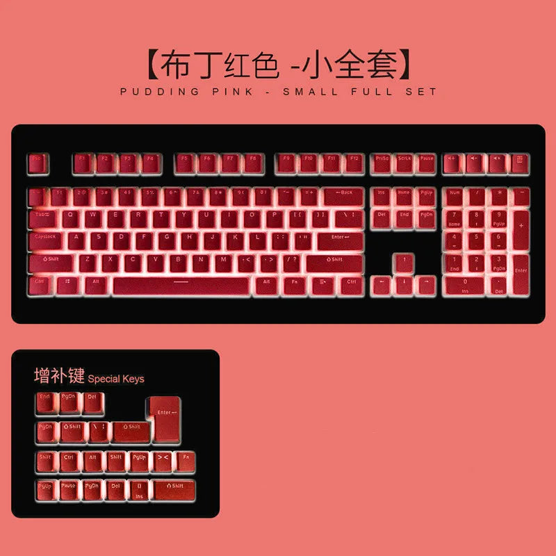 129 Keys Pudding Keycaps OEM Profile PBT Double Shot Keycap for Mx Switch Mechanical Keyboard ISO Layout RGB Backlit Key Caps