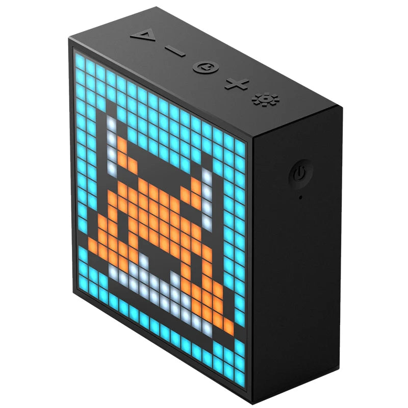 Timebox Evo Bluetooth Portable Speaker with Clock Alarm Programmable LED Display for Pixel Art Creation Unique Gift